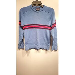 Vintage DEMETRE Pure Virgin Wool Ski Sweater Men's Small Blue And‎ Red